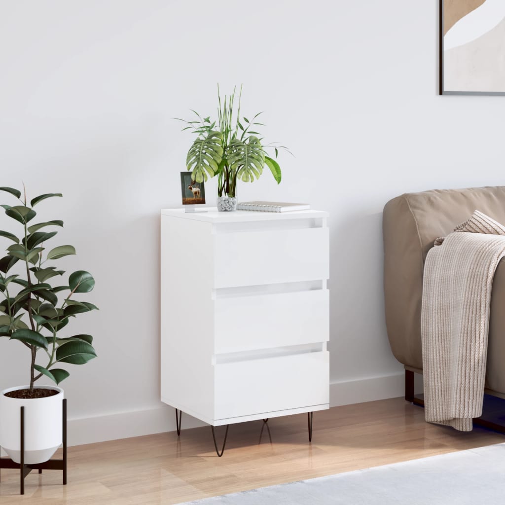vidaXL Sideboard High Gloss White 40x35x70 cm Engineered Wood