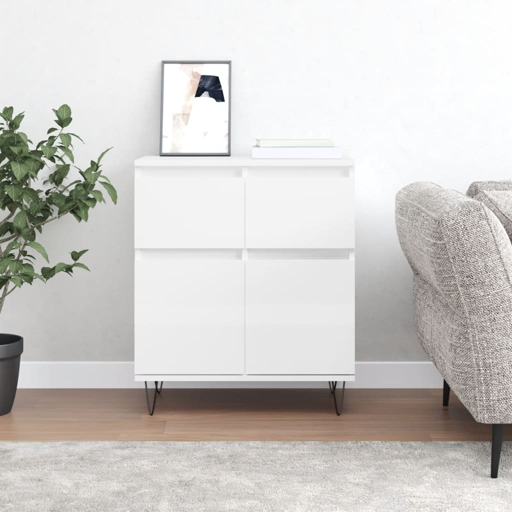 vidaXL Sideboard High Gloss White 60x35x70 cm Engineered Wood