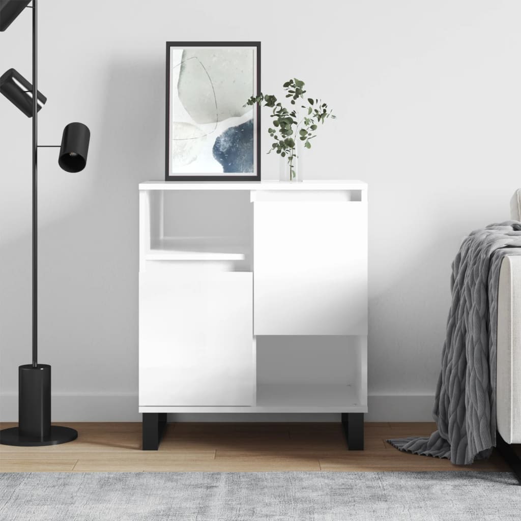 vidaXL Sideboard High Gloss White 60x35x70 cm Engineered Wood