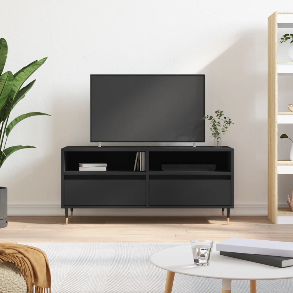 vidaXL TV Cabinet Black 100x34.5x44.5 cm Engineered Wood