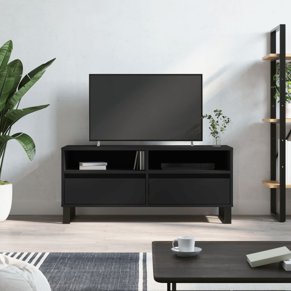 vidaXL TV Cabinet Black 100x34.5x44.5 cm Engineered Wood