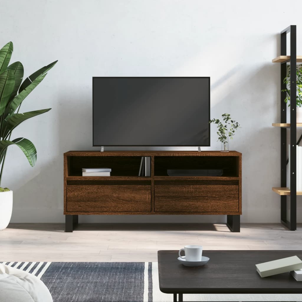 vidaXL TV Cabinet Brown Oak 100x34.5x44.5 cm Engineered Wood