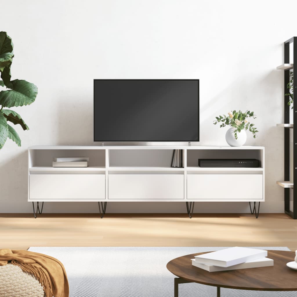 vidaXL TV Cabinet White 150x30x44.5 cm Engineered Wood