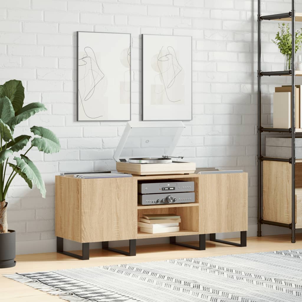 vidaXL Record Cabinet Sonoma Oak 121x38x48 cm Engineered Wood