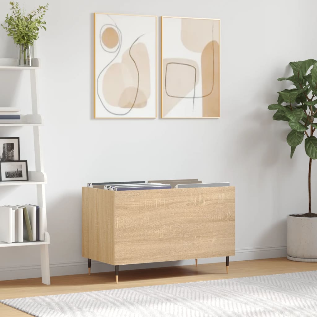 vidaXL Record Cabinet Sonoma Oak 74.5x38x48 cm Engineered Wood