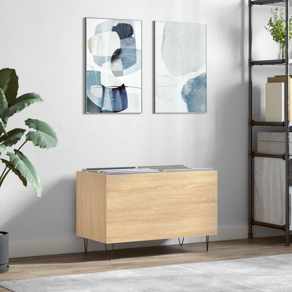 vidaXL Record Cabinet Sonoma Oak 74.5x38x48 cm Engineered Wood