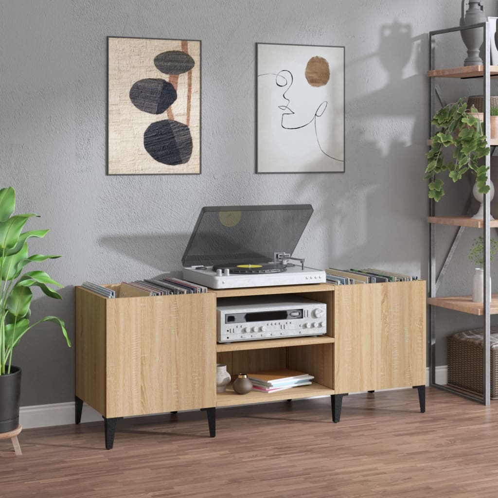 vidaXL Record Cabinet Sonoma Oak 121x38x48 cm Engineered Wood