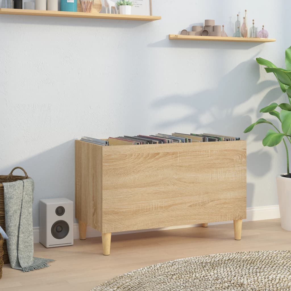 vidaXL Record Cabinet Sonoma Oak 74.5x38x48 cm Engineered Wood