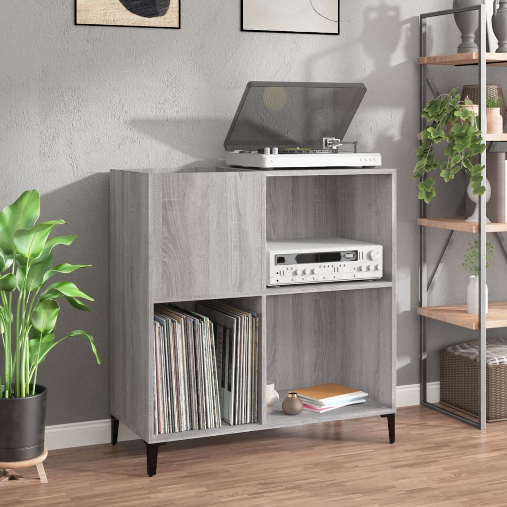 vidaXL Record Cabinet Grey Sonoma 84.5x38x89 cm Engineered Wood