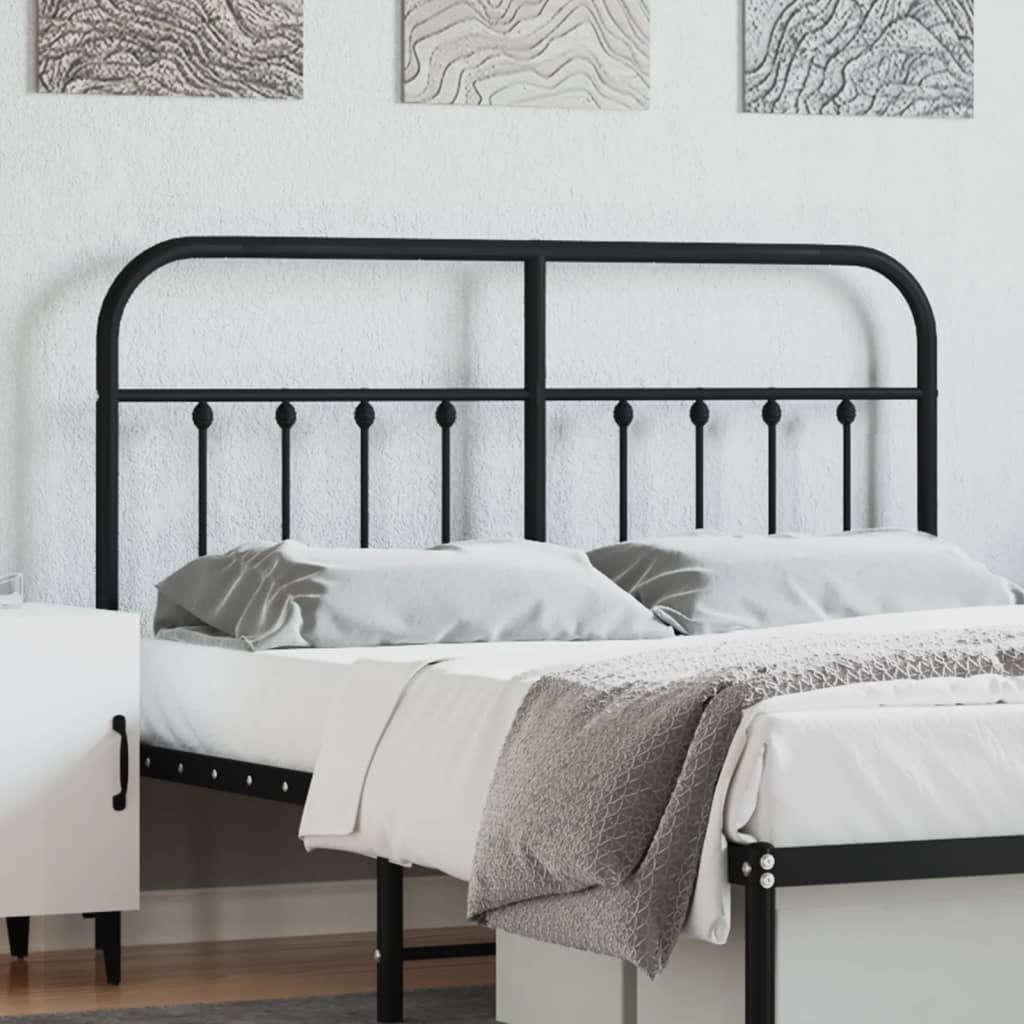vidaXL Metal Headboard Black 140 cm
