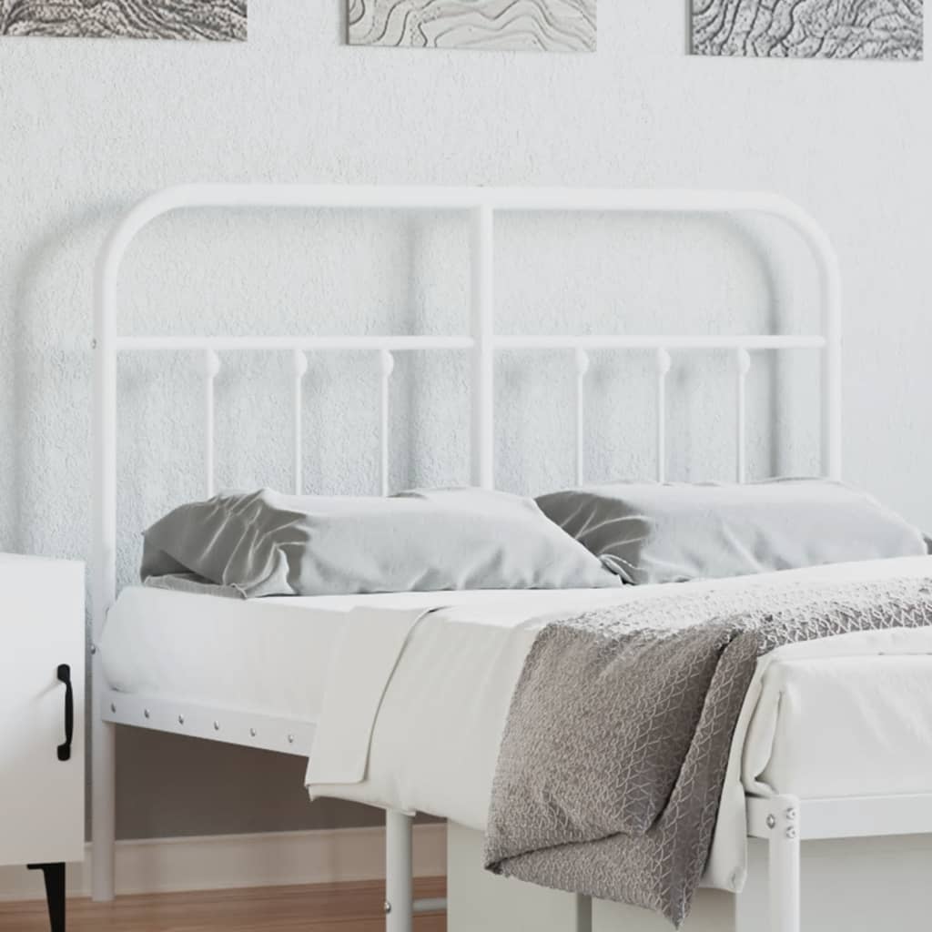 vidaXL Metal Headboard White 120 cm