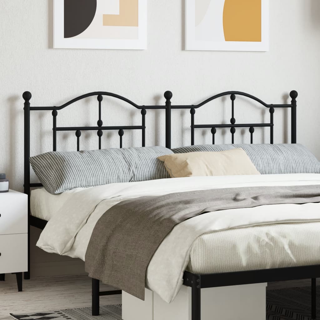 vidaXL Metal Headboard Black 180 cm