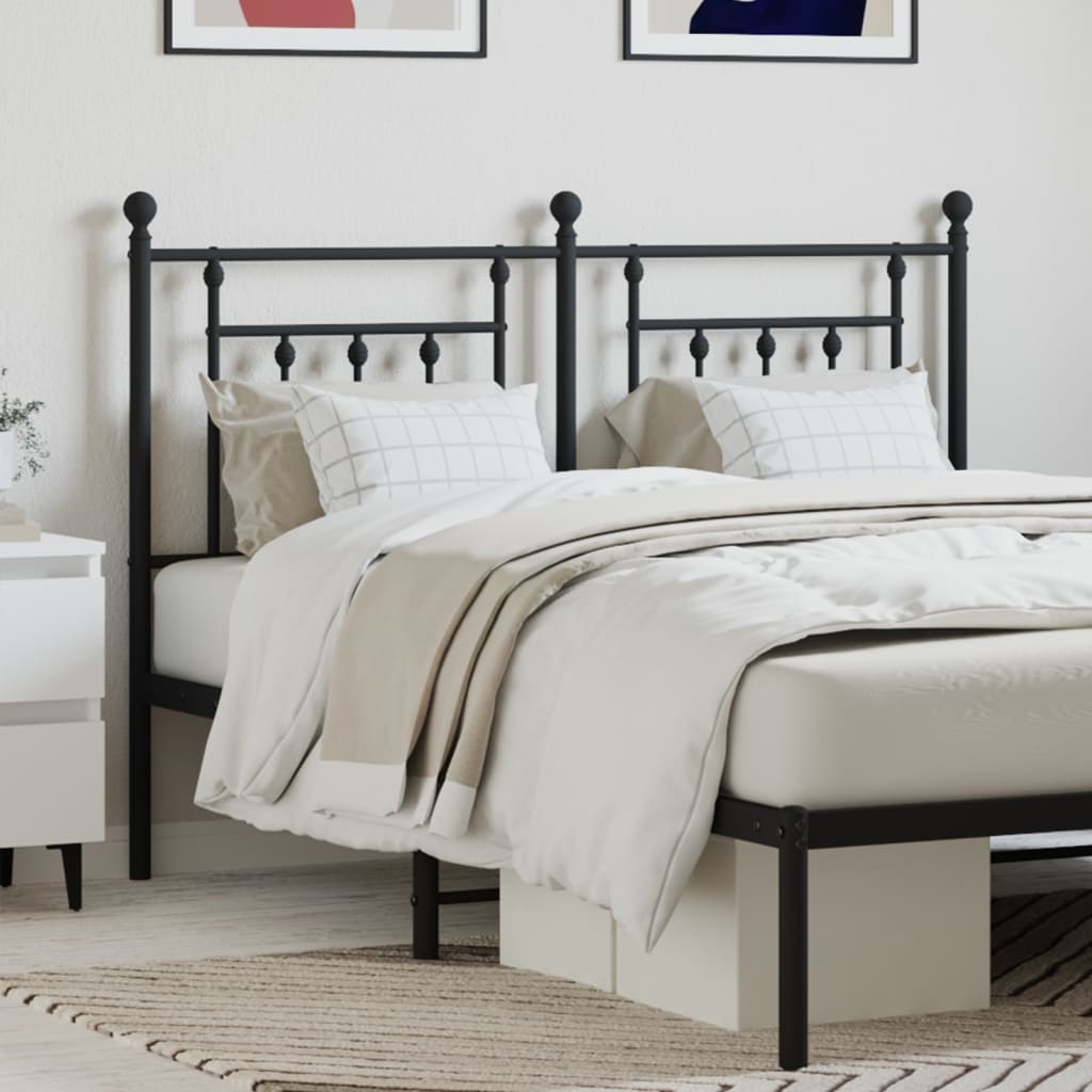 vidaXL Metal Headboard Black 135 cm
