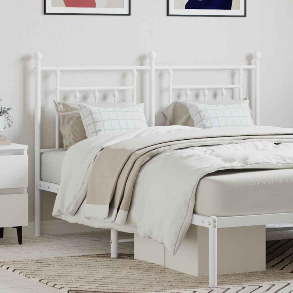 vidaXL Metal Headboard White 135 cm