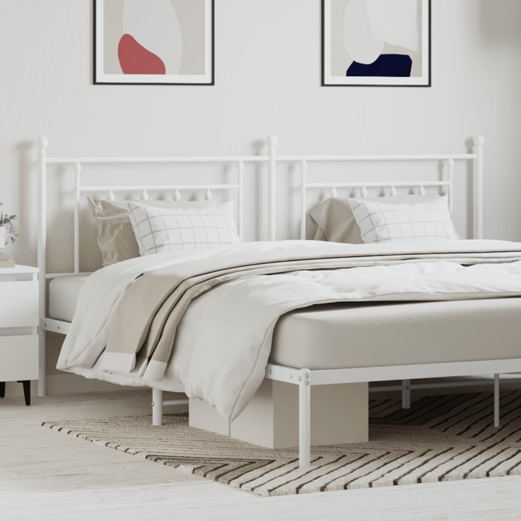 vidaXL Metal Headboard White 200 cm