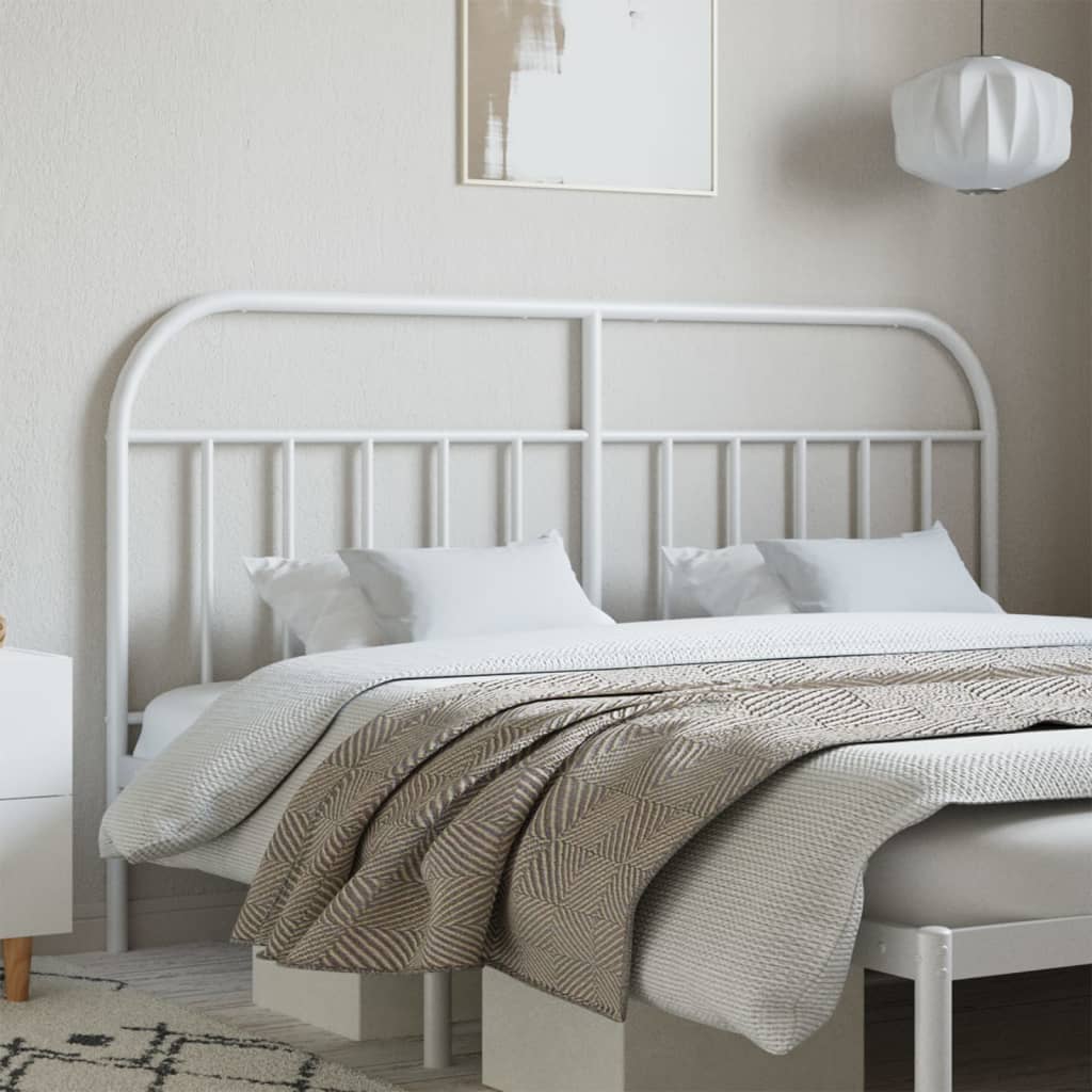 vidaXL Metal Headboard White 135 cm