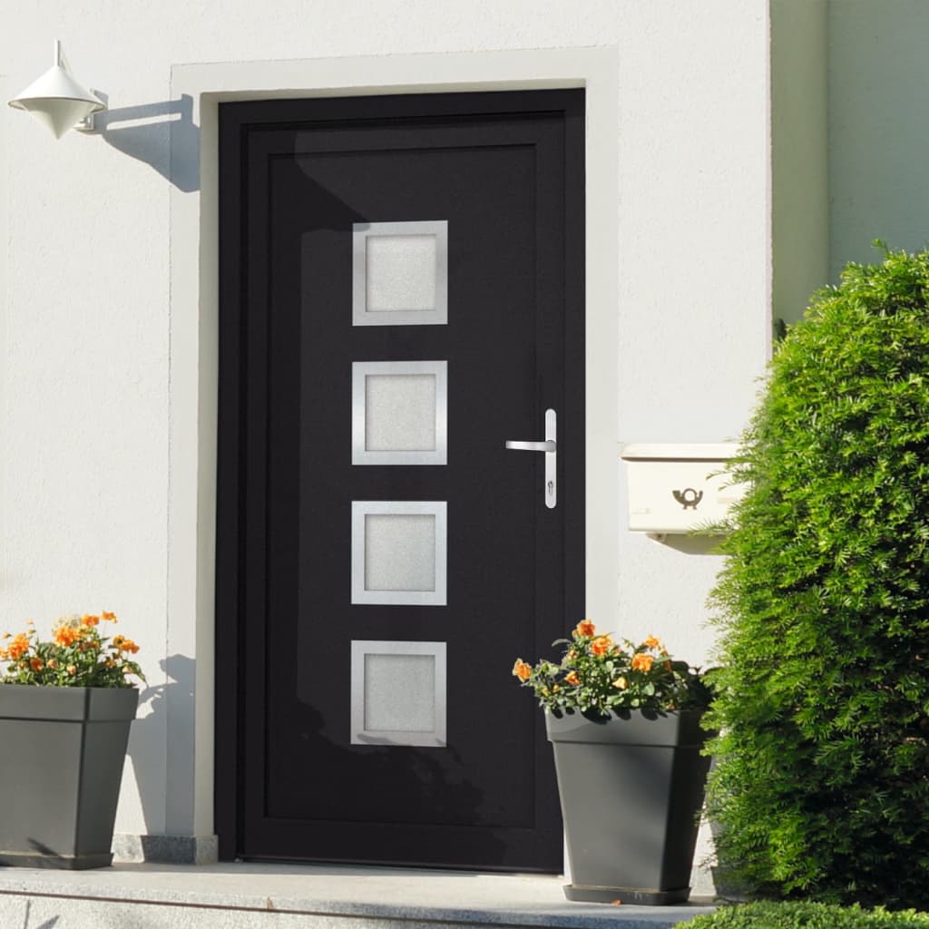 vidaXL Front Door Anthracite 108x208 cm PVC