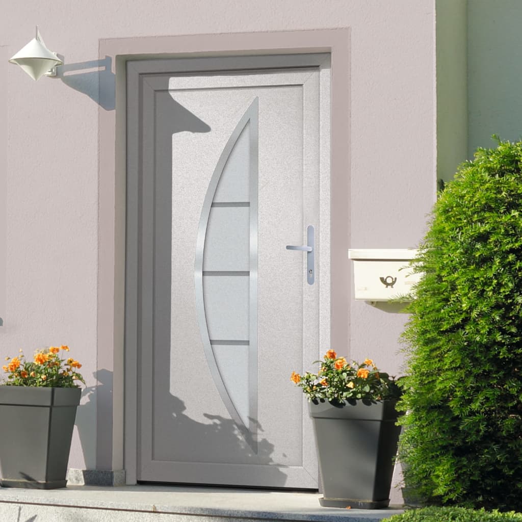 vidaXL Front Door White 108x208 cm PVC