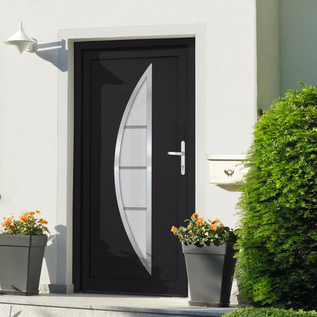 vidaXL Front Door Anthracite 108x200 cm PVC