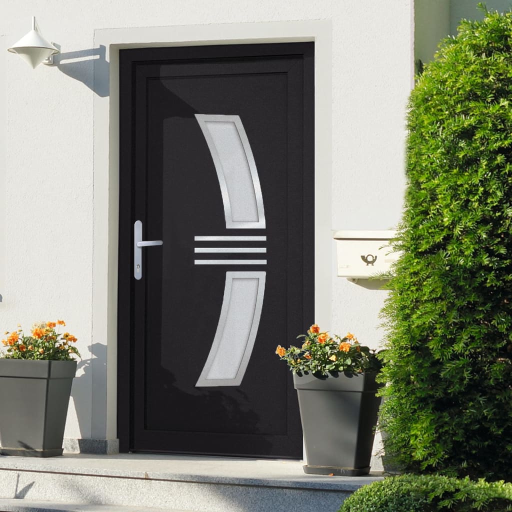 vidaXL Front Door Anthracite 98x208 cm PVC