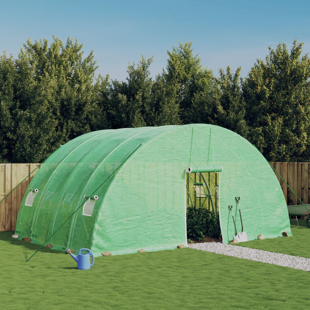vidaXL Greenhouse with Steel Frame Green 24 må_ 6x4x2.85 m