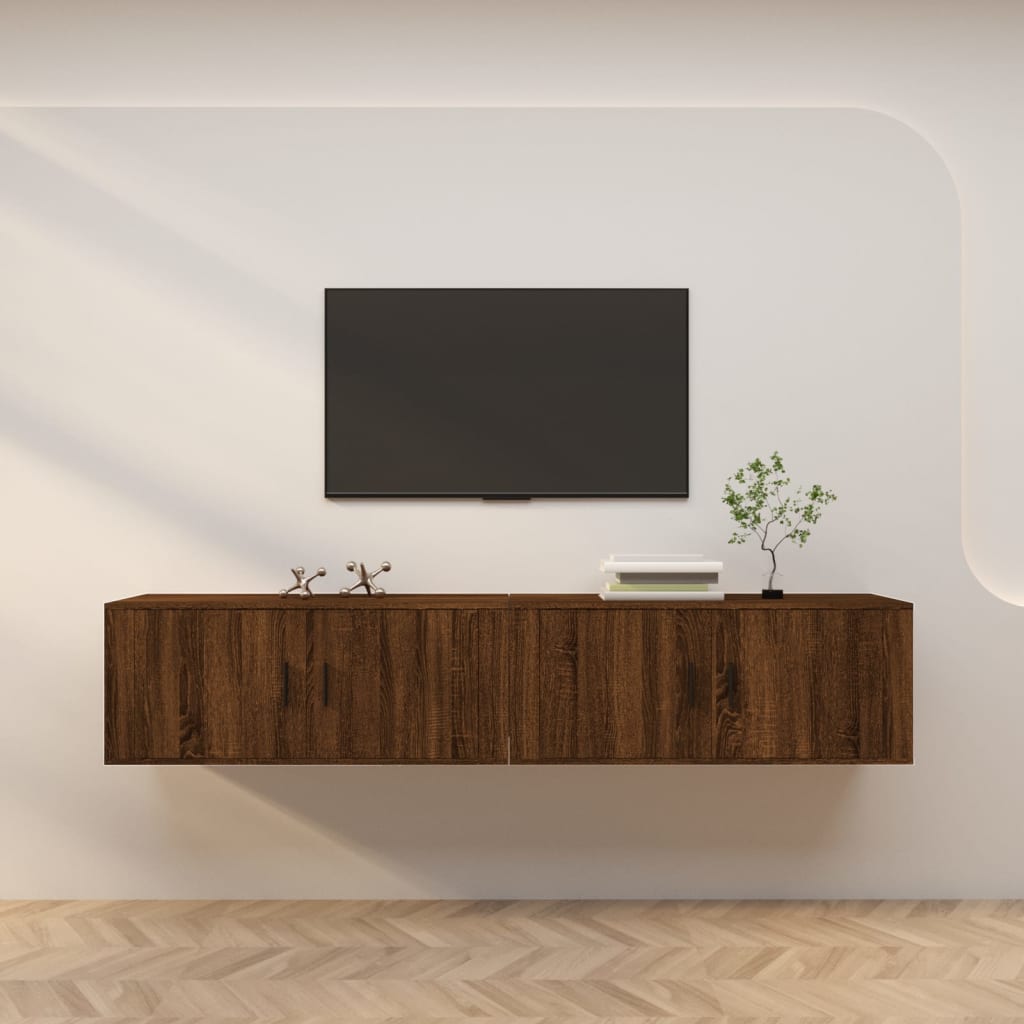 vidaXL Wall-mounted TV Cabinets 2 pcs Brown Oak 100x34.5x40 cm
