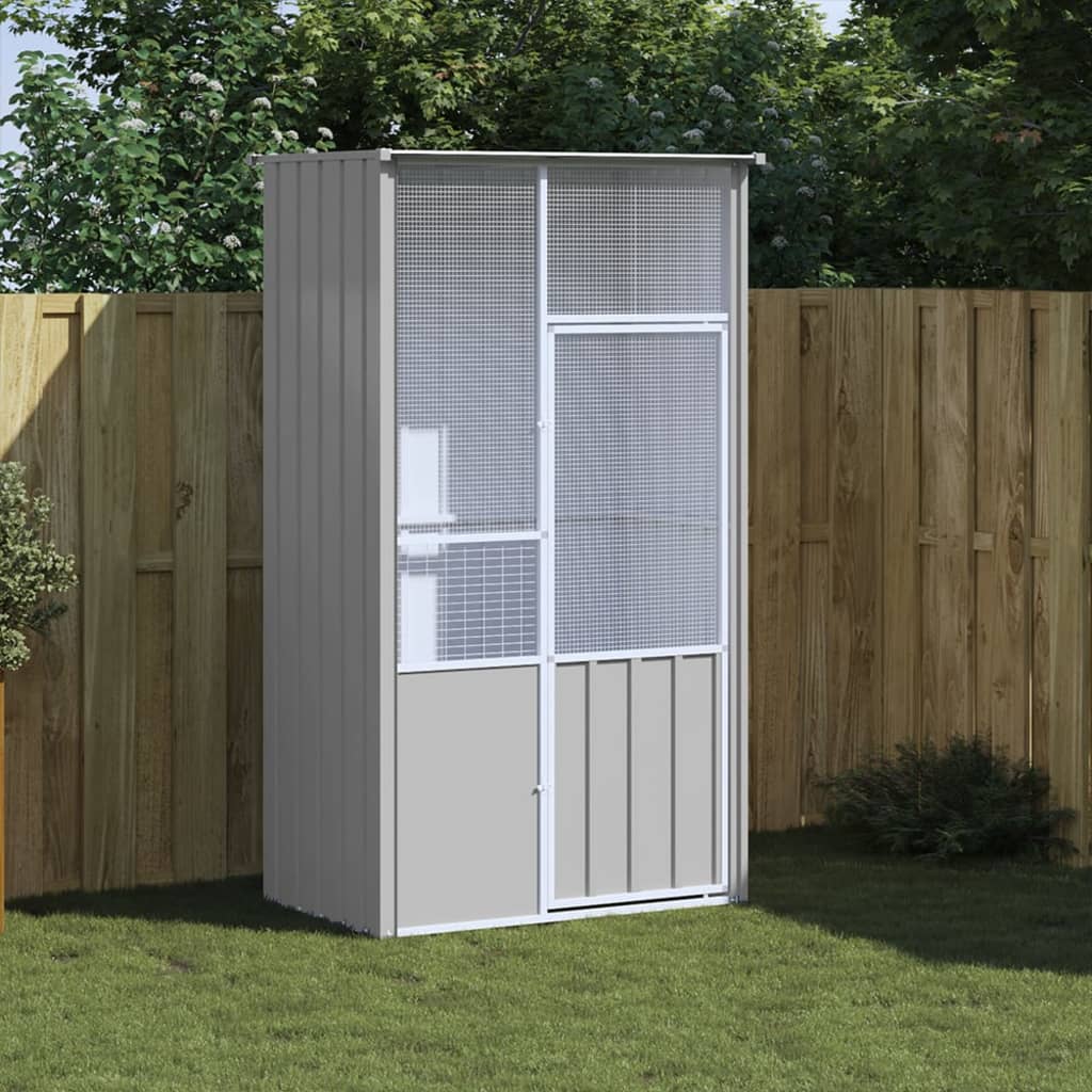 vidaXL Bird Cage Grey 115x78x200 cm Galvanised Steel