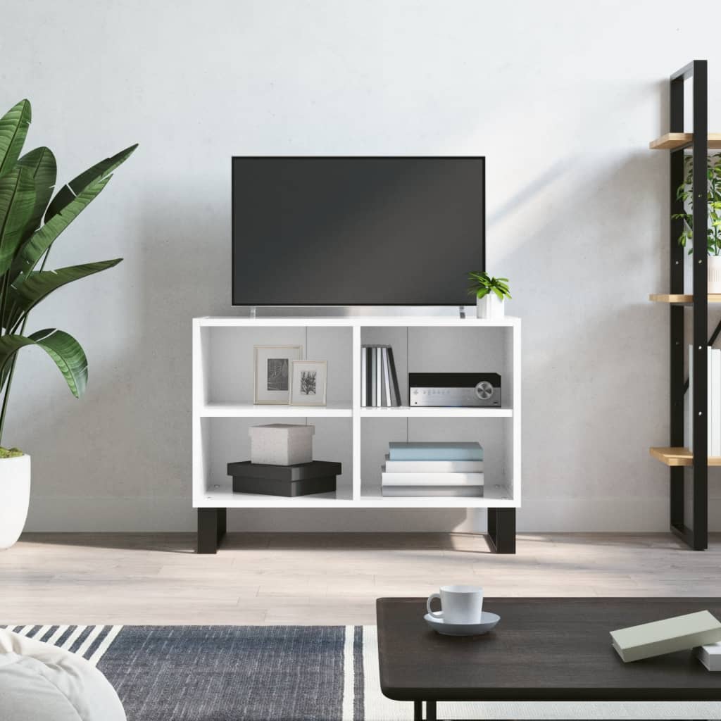 vidaXL TV Cabinet High Gloss White 69.5x30x50 cm Engineered Wood