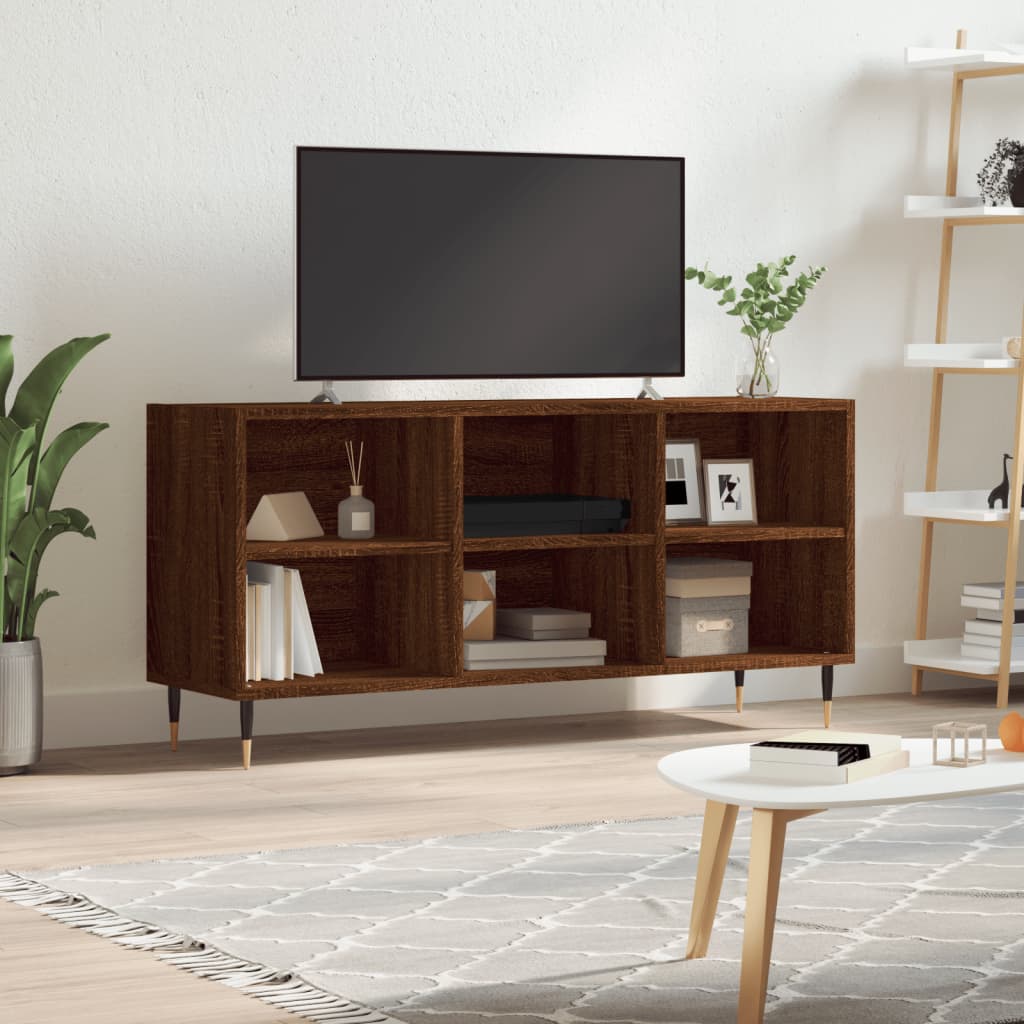 vidaXL TV Cabinet Brown Oak 103.5x30x50 cm Engineered Wood