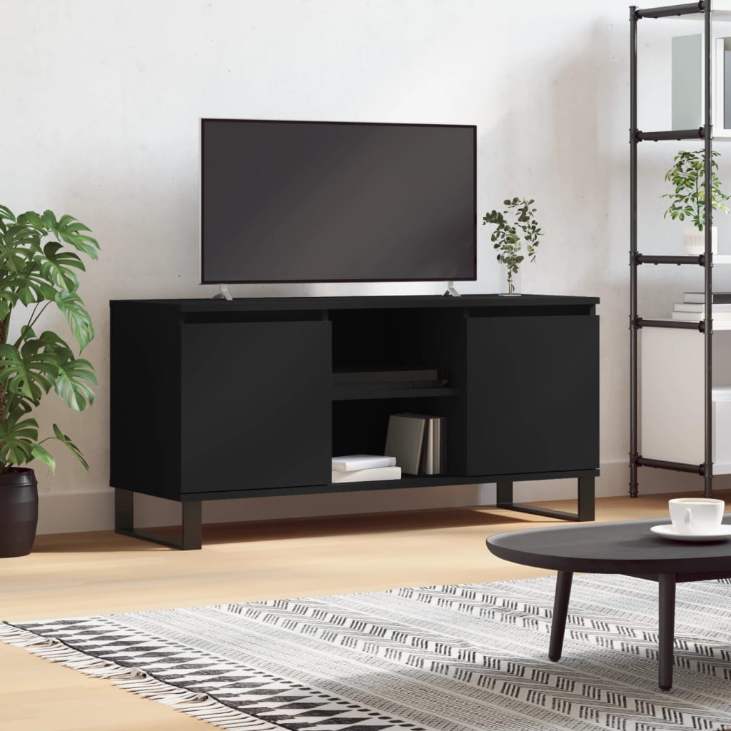 vidaXL TV Cabinet Black 104x35x50 cm Engineered Wood