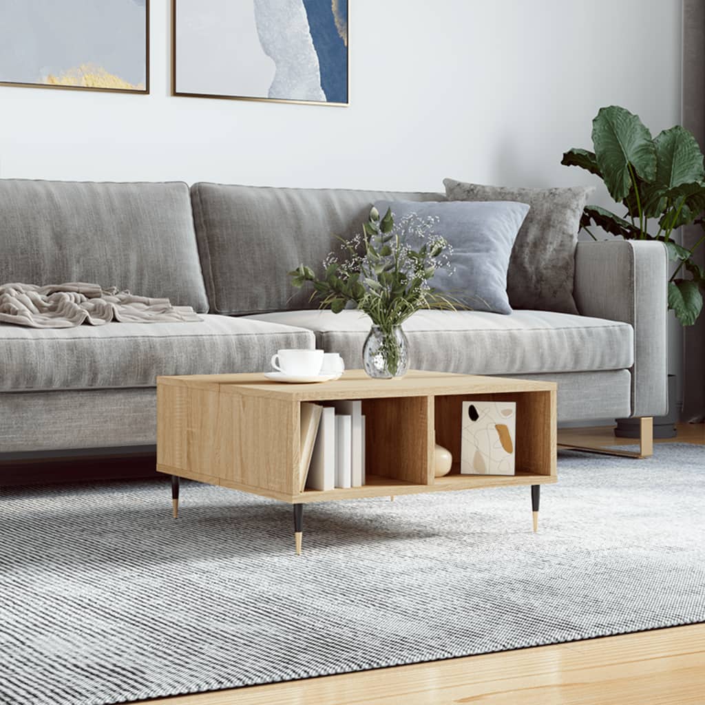 vidaXL Coffee Table Sonoma Oak 60x60x30 cm Engineered Wood