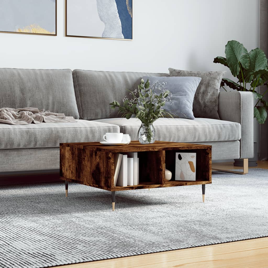vidaXL Coffee Table Smoked Oak 60x60x30 cm Engineered Wood