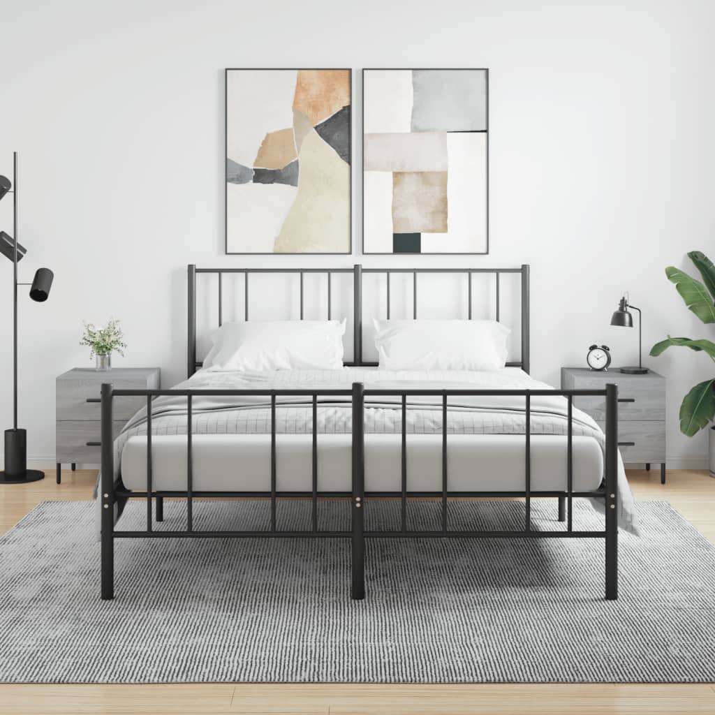 vidaXL Bedside Cabinets 2 pcs Grey Sonoma 40x35x47.5 cm Engineered Wood