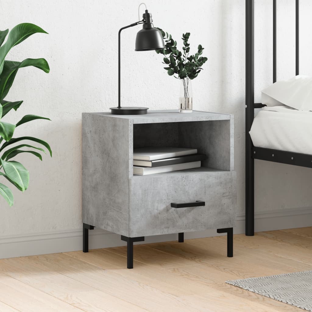 vidaXL Bedside Cabinet Concrete Grey 40x35x47.5 cm Engineered Wood