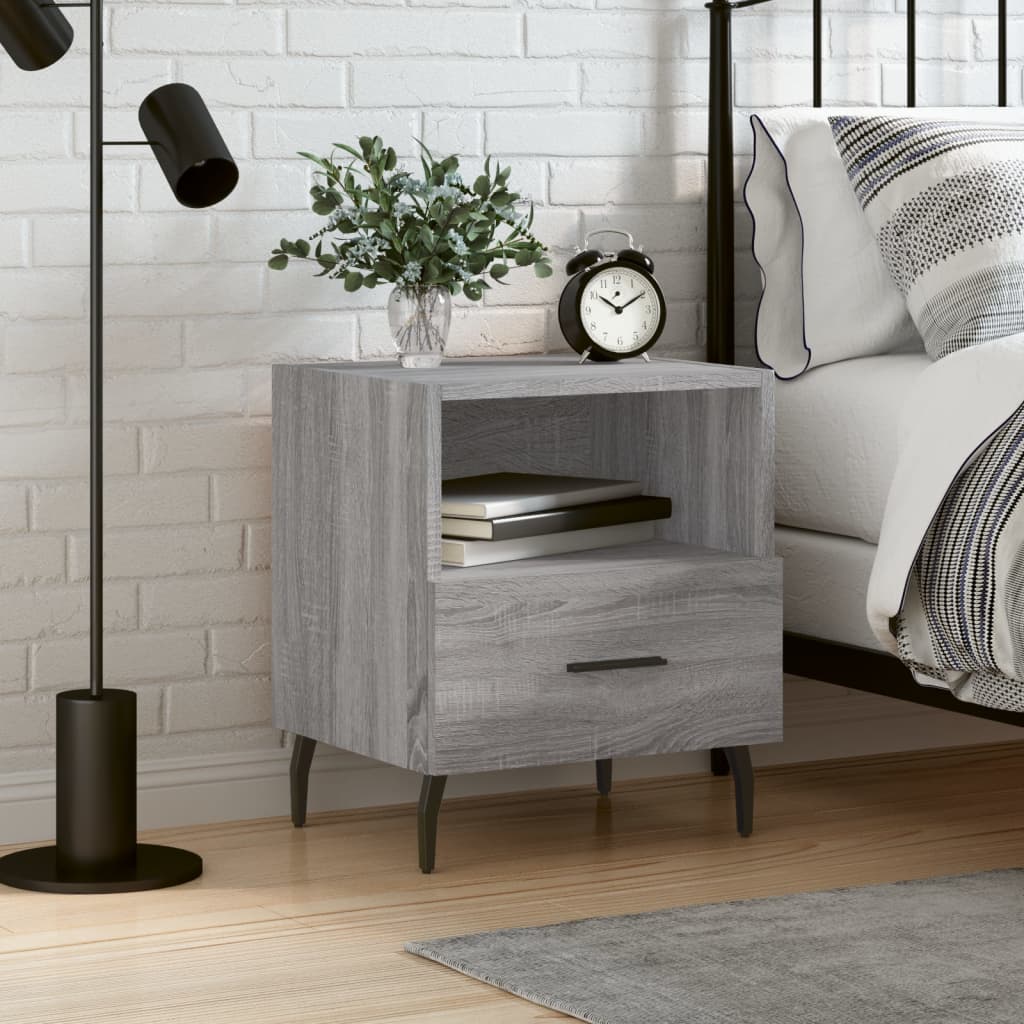 vidaXL Bedside Cabinet Grey Sonoma 40x35x47.5 cm Engineered Wood