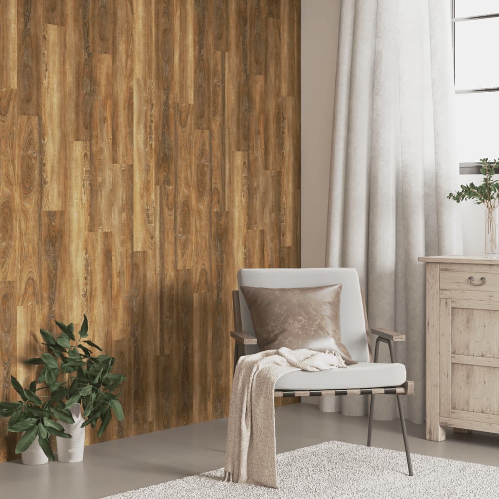 vidaXL Wall Panels Wood Look Brown PVC 4.12 må_