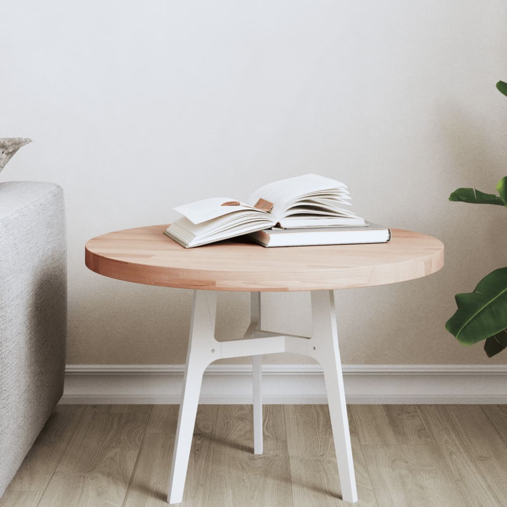 vidaXL Table Top Ì÷50x2.5 cm Round Solid Wood Beech