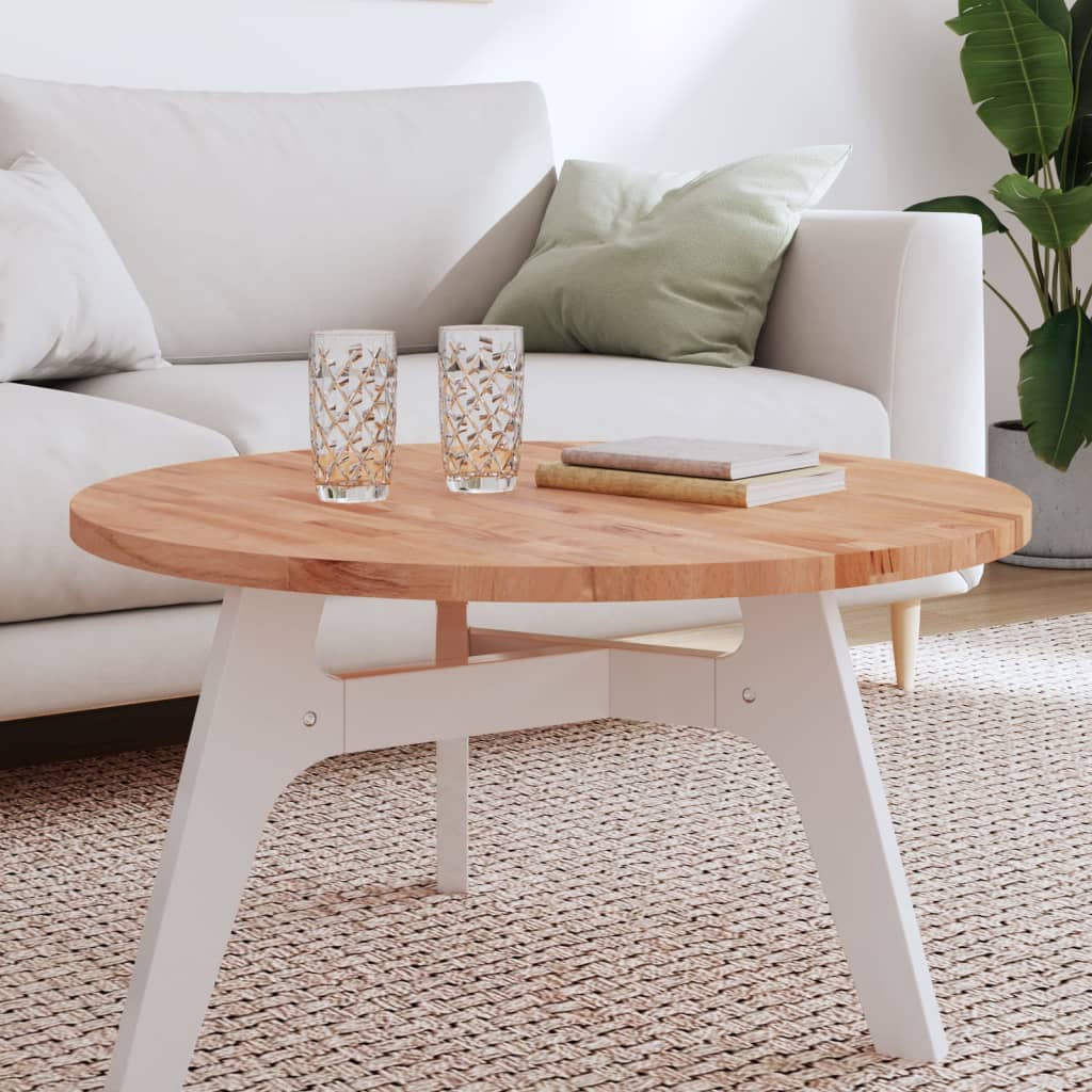 vidaXL Table Top Ì÷80x2.5 cm Round Solid Wood Beech
