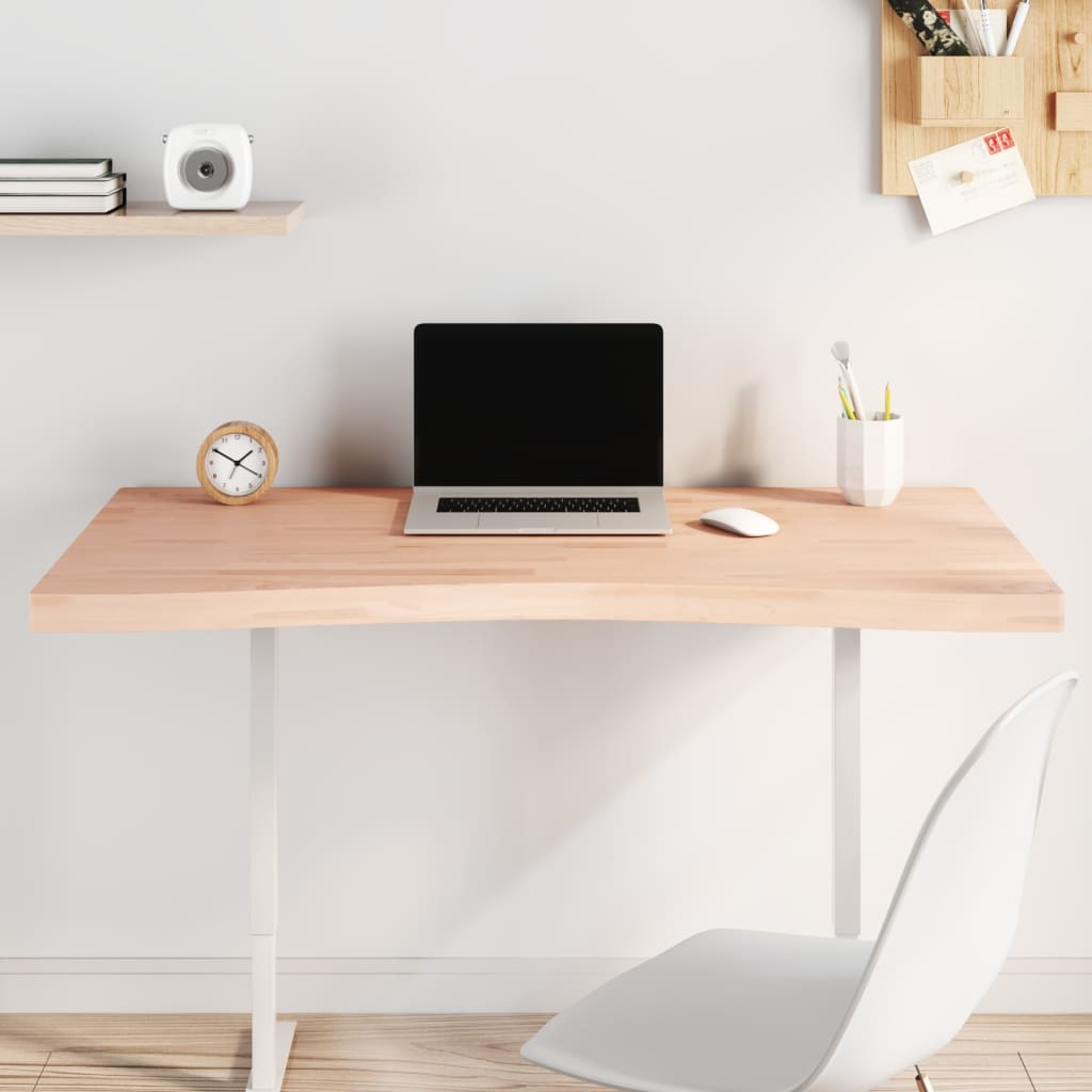 vidaXL Desk Top 110x(55-60)x4 cm Solid Wood Beech