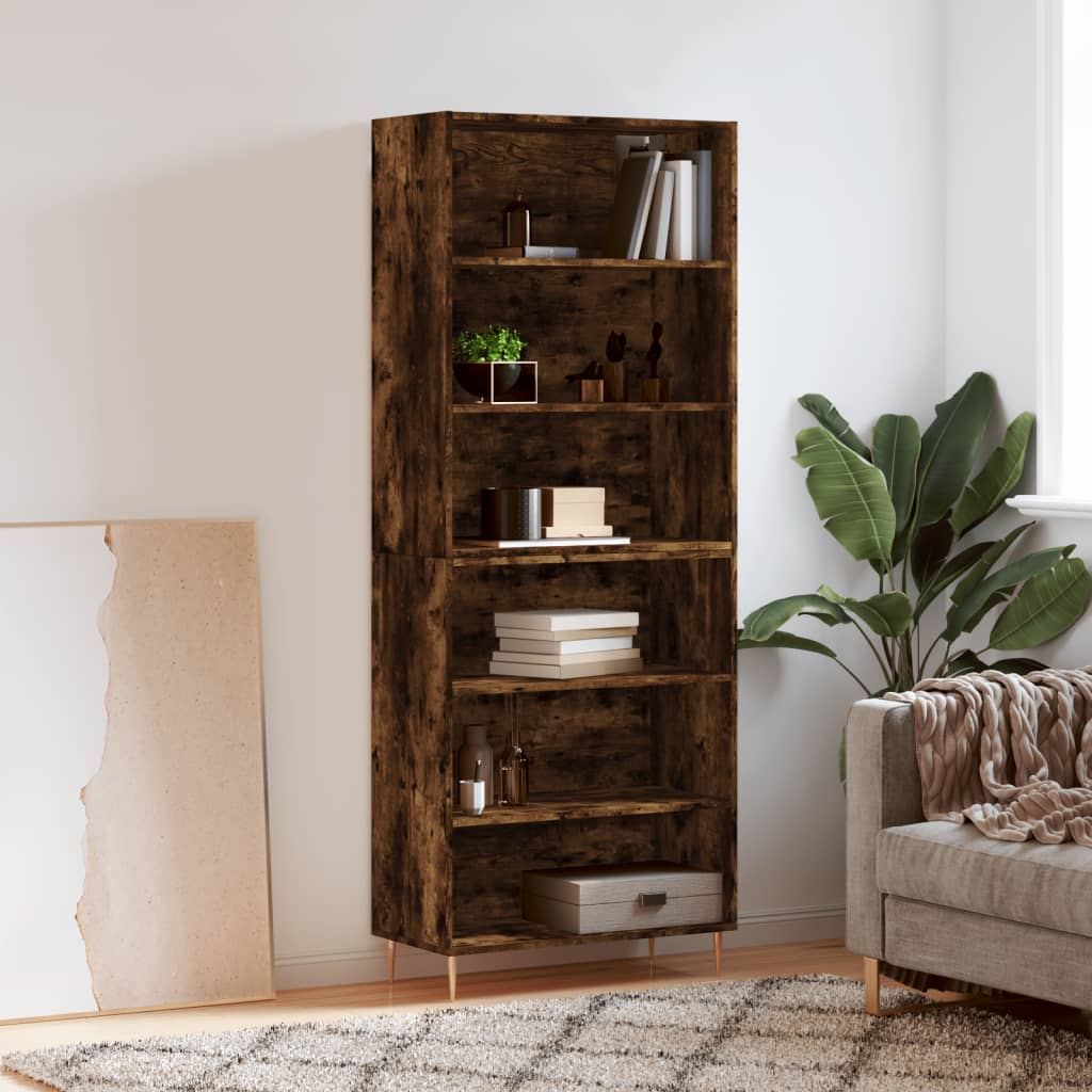 vidaXL Highboard Smoked Oak 69.5x32.5x180 cm Engineered Wood