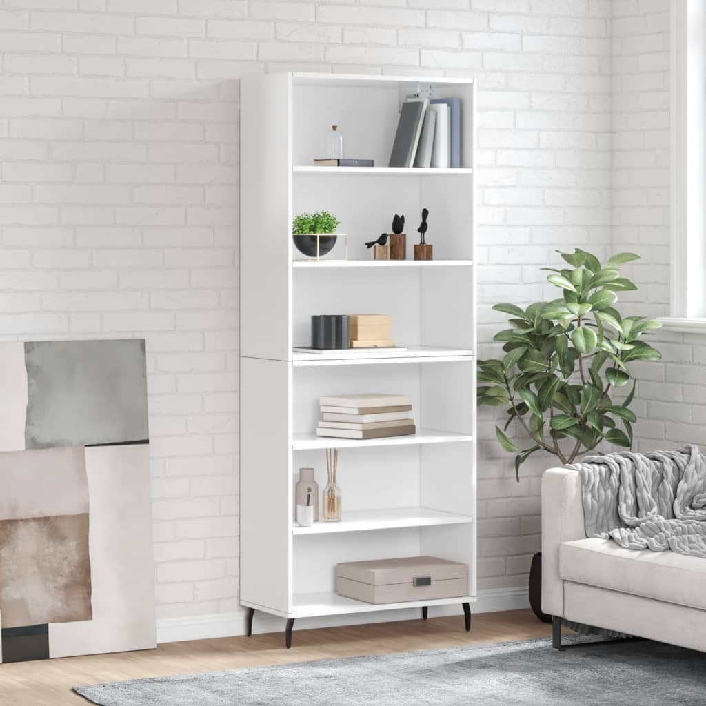vidaXL Highboard High Gloss White 69.5x32.5x180 cm Engineered Wood