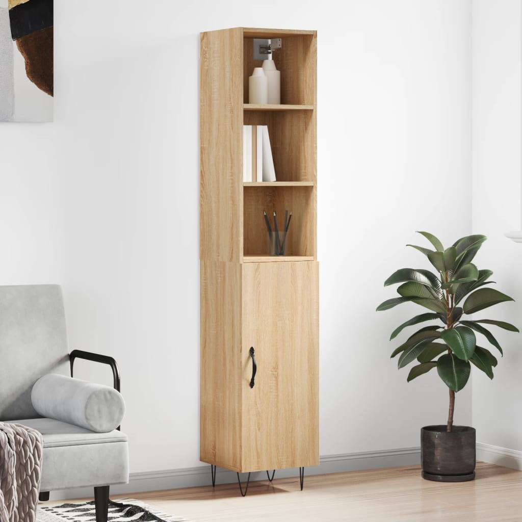 vidaXL Highboard Sonoma Oak 34.5x34x180 cm Engineered Wood