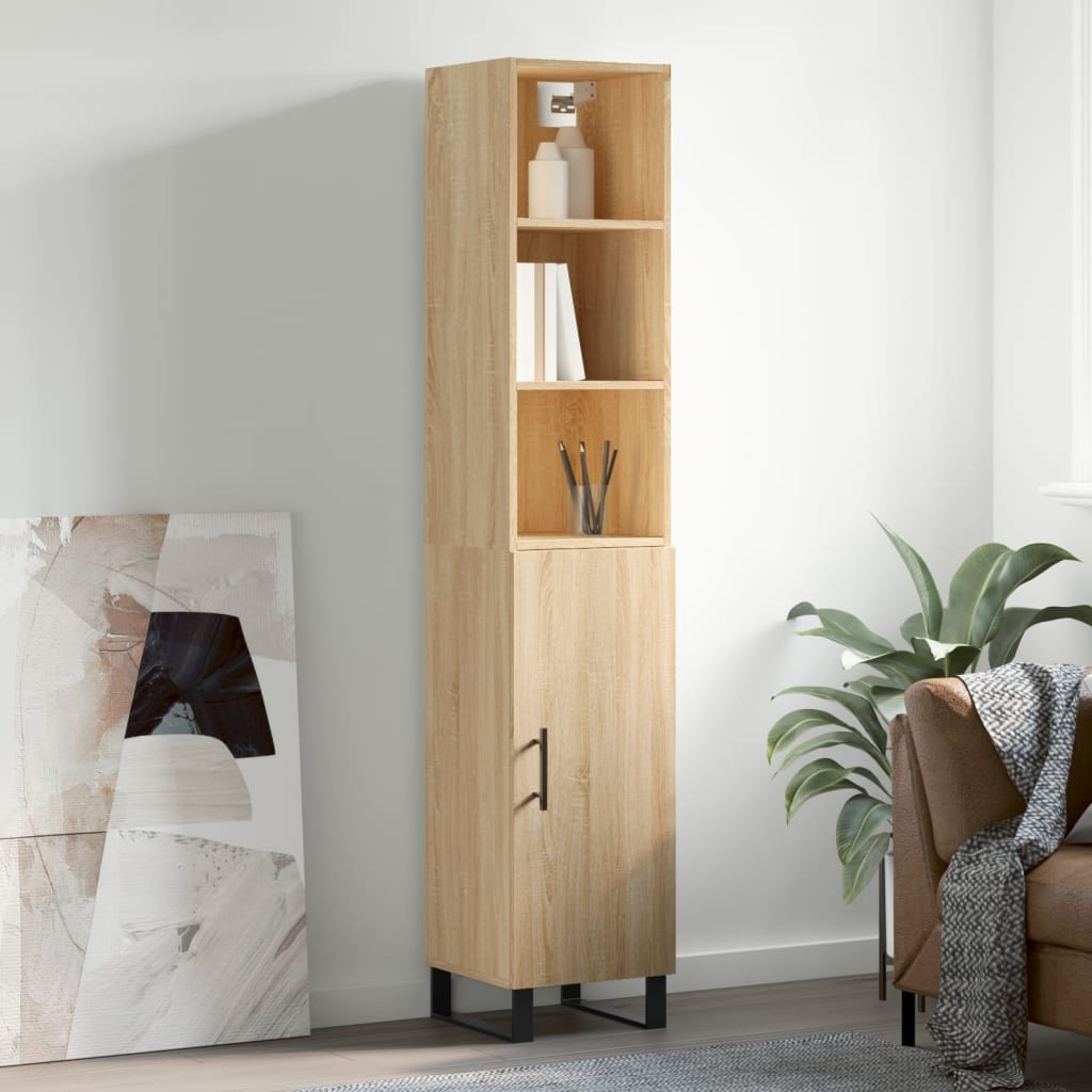 vidaXL Highboard Sonoma Oak 34.5x34x180 cm Engineered Wood