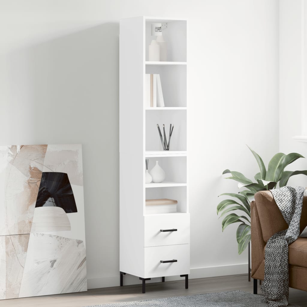 vidaXL Highboard White 34.5x34x180 cm Engineered Wood