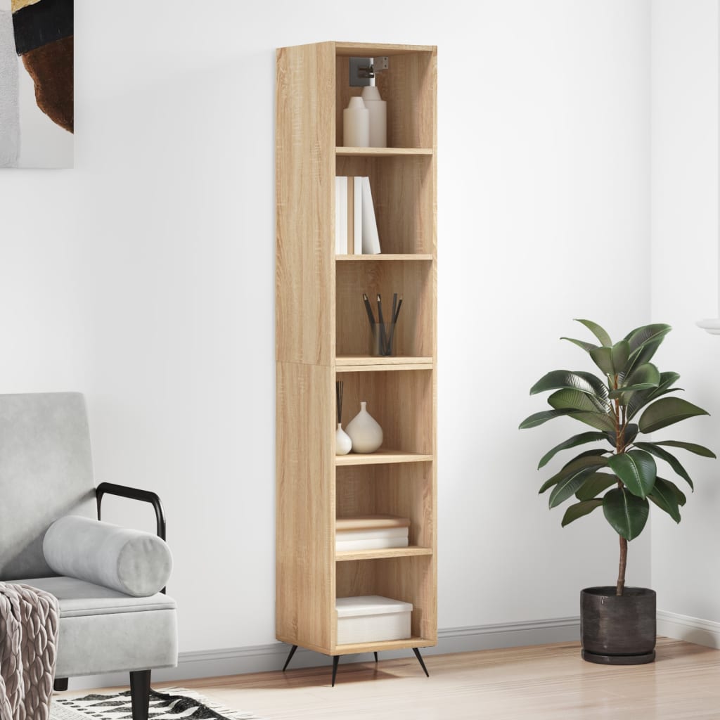 vidaXL Highboard Sonoma Oak 34.5x32.5x180 cm Engineered Wood