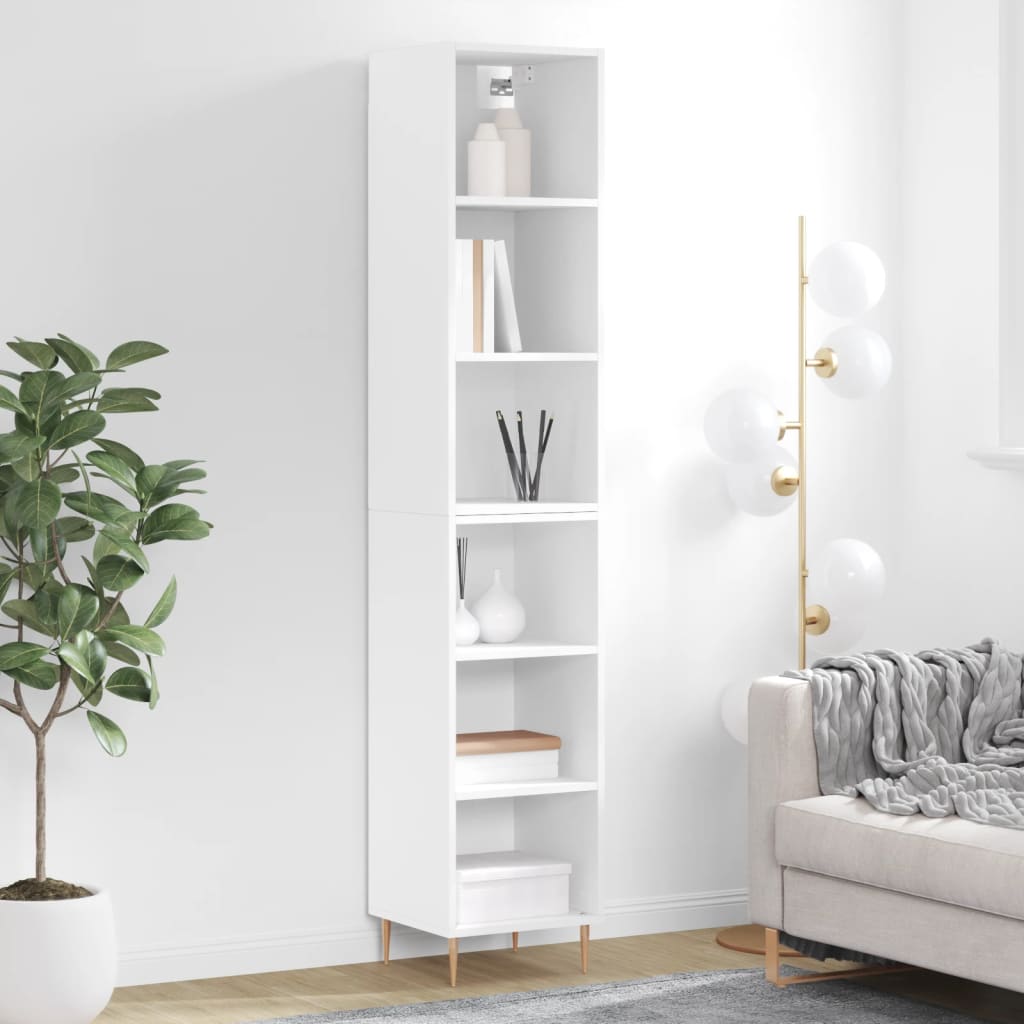 vidaXL Highboard White 34.5x32.5x180 cm Engineered Wood