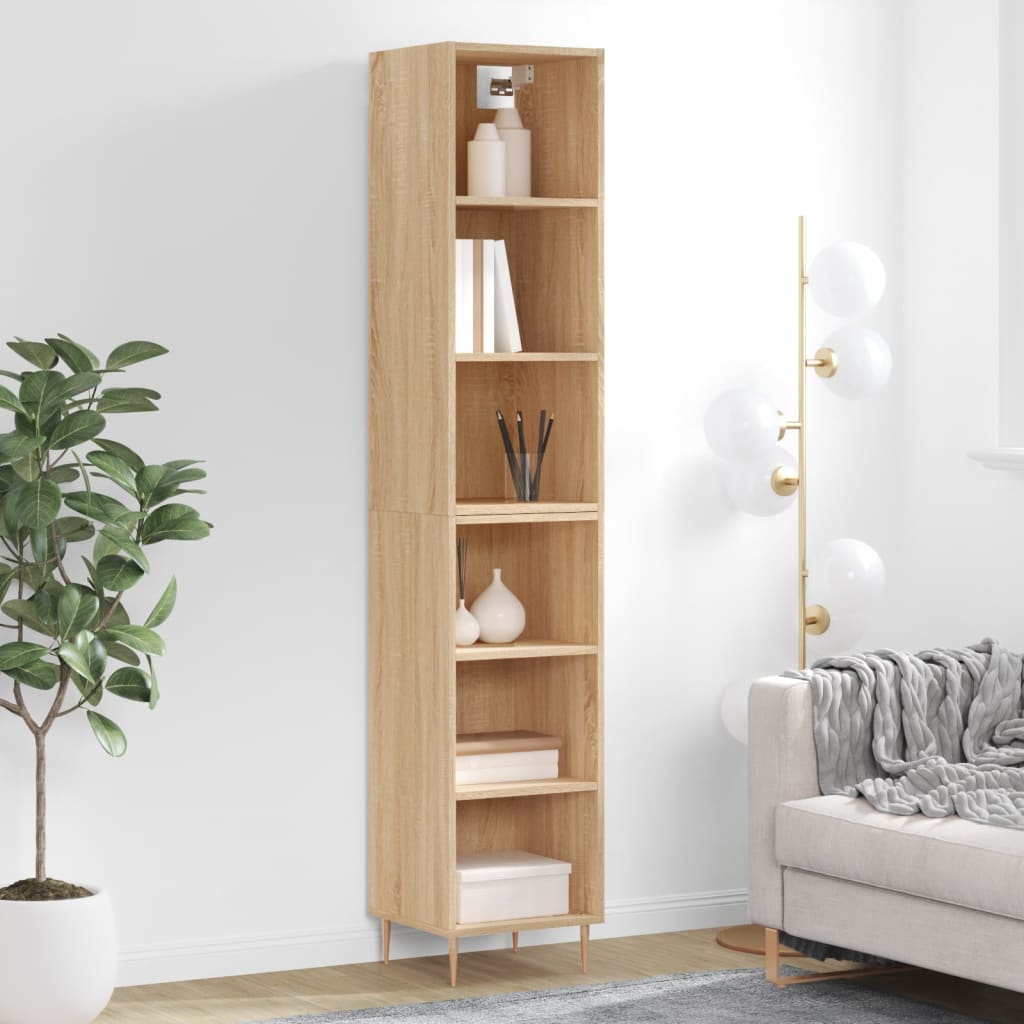 vidaXL Highboard Sonoma Oak 34.5x32.5x180 cm Engineered Wood