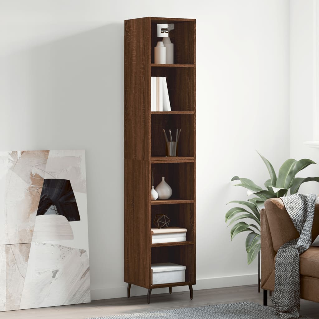 vidaXL Highboard Brown Oak 34.5x32.5x180 cm Engineered Wood