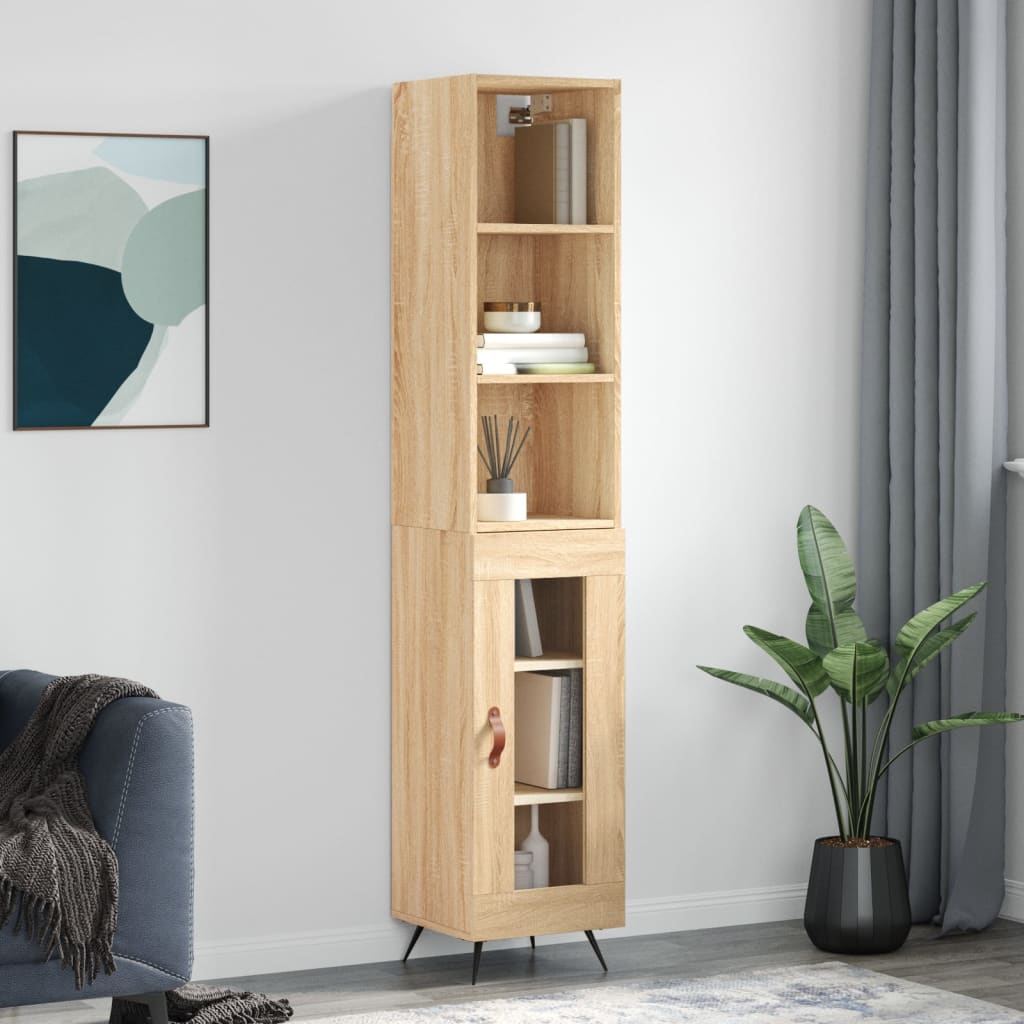 vidaXL Highboard Sonoma Oak 34.5x34x180 cm Engineered Wood