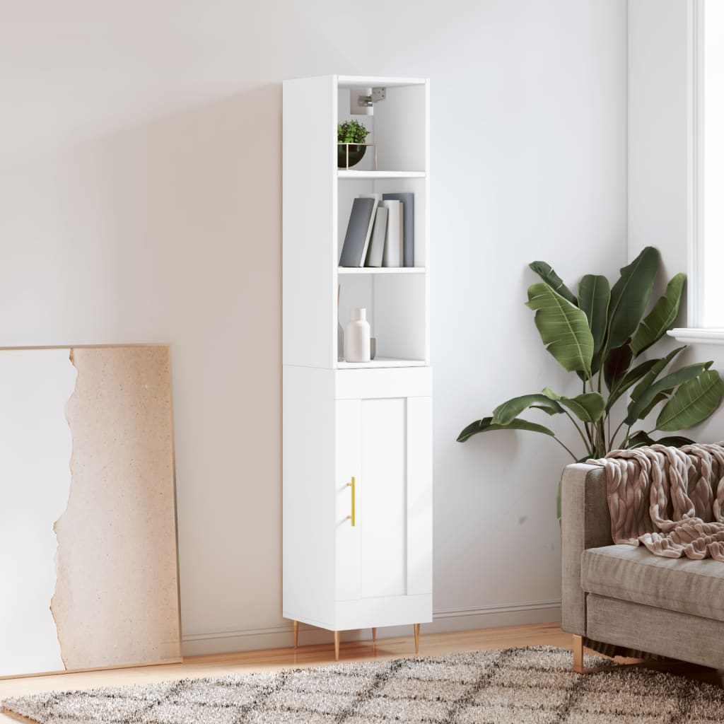 vidaXL Highboard White 34.5x34x180 cm Engineered Wood